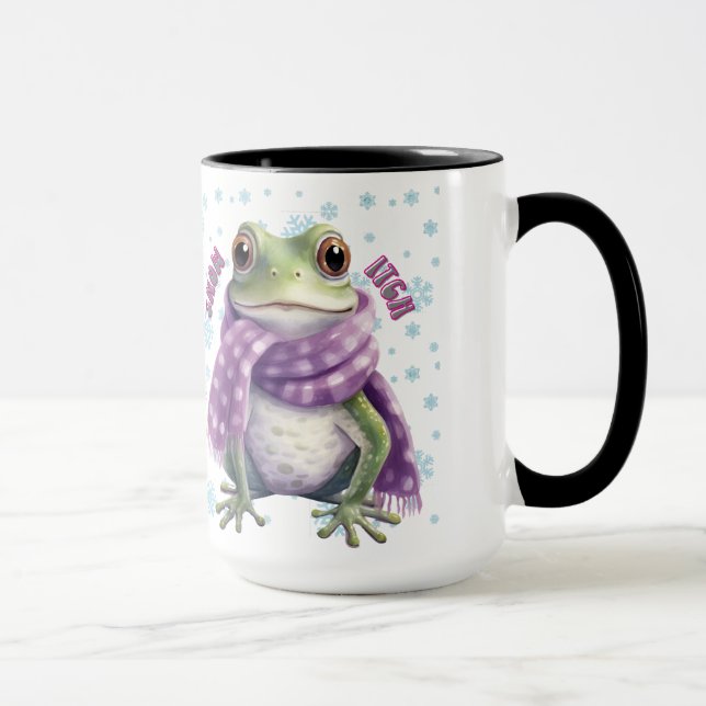 Mug Grenouille amusante dans la boue de neige - 'Déman (Droite)