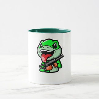 Mug Grenouille espiègle avec café caricaturé à pistole
