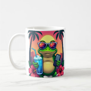 Mug Grenouille Grincheuse Y2K Vaporwave Tropical Rétro