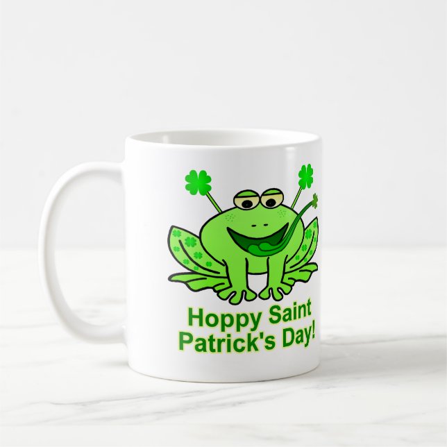 Mug Grenouille irlandaise mignonne du jour de Patrick (Gauche)