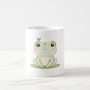 Mug Grenouille Kawaii avec Papillon Design de Nature M