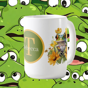 Mug grenouille mignonne ajouter monogramme