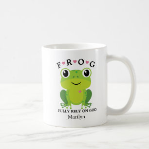 Mug Grenouille pleinement confiance sur Dieu Coeurs Ro