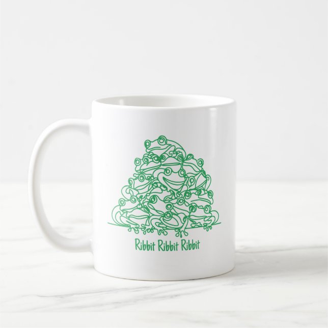Mug Grenouilles Abstrait Green Line Art personnalisé (Gauche)