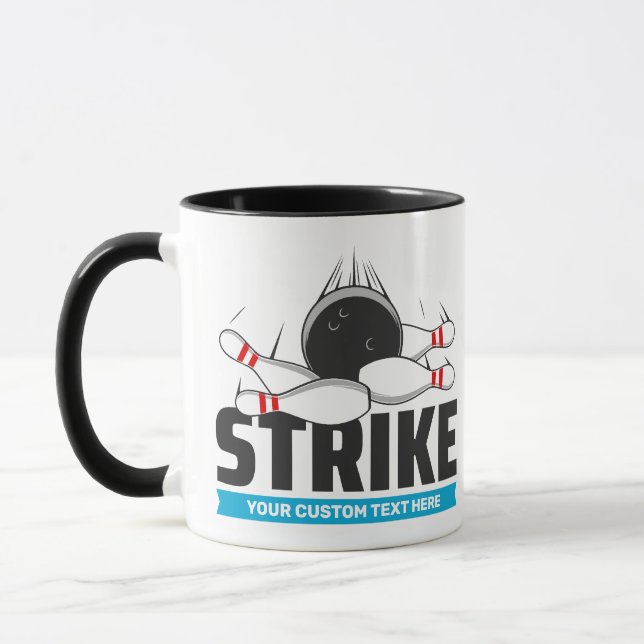 Mug Grève de bol de texte personnalisé (Gauche)