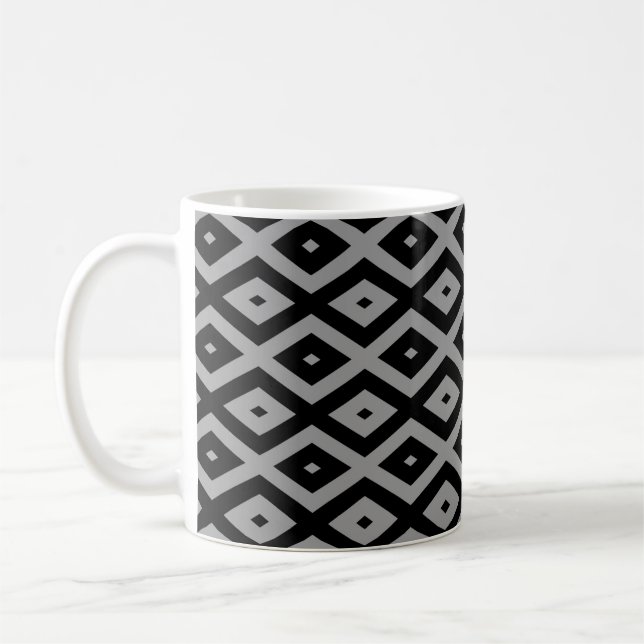 Mug Grey and black diamond pattern (Gauche)