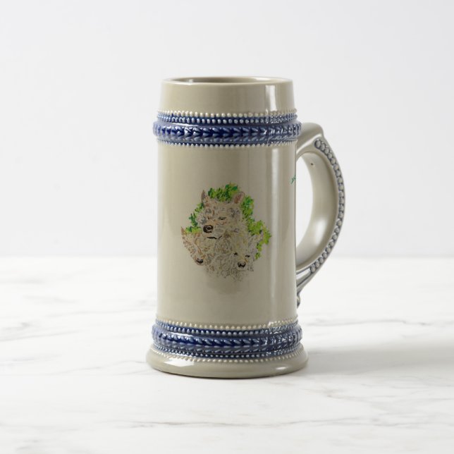 Mug Grey/Blue 22 oz Stein Wolves (Front Right)