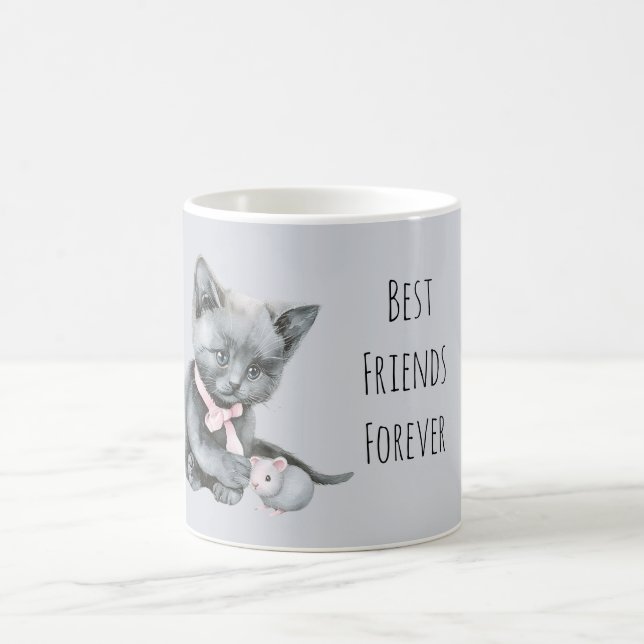 Mug Grey Cat Mouse Best Friends Forever (Centre)