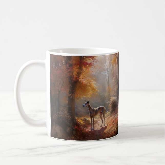 Mug Greyhound à l'automne Feuilles automne Inspiration (Gauche)