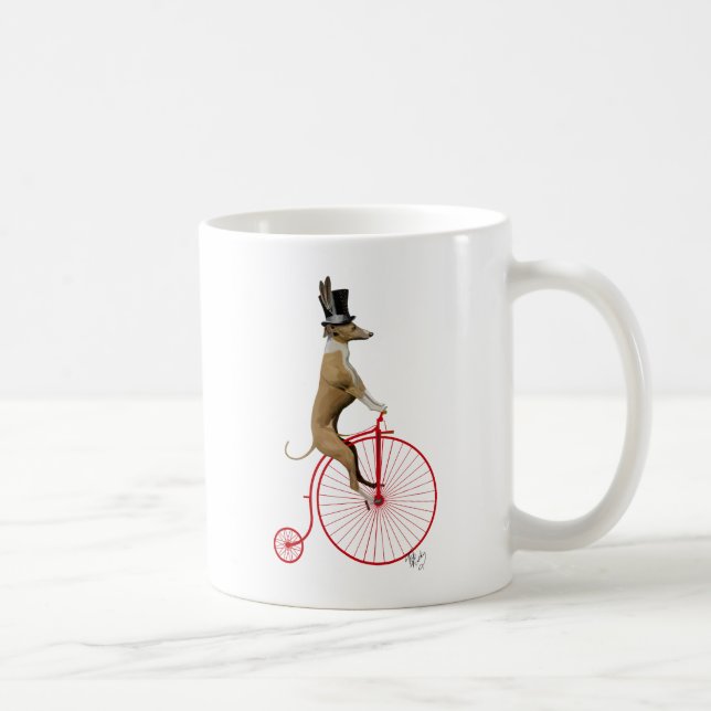 Mug Greyhound sur Red Penny Farthing Bike (Droite)