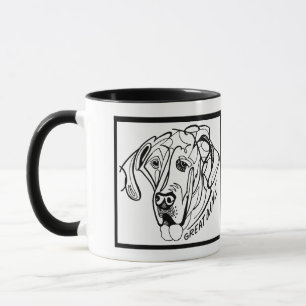 Mug Griffonnage de chien de great dane