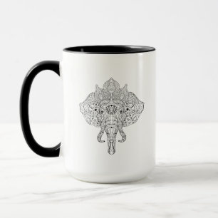 Mug Griffonnage inspiré par tête d'éléphant