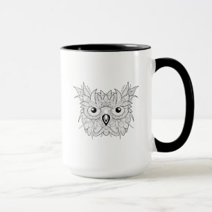 Mug Griffonnage mignon de portrait de hibou