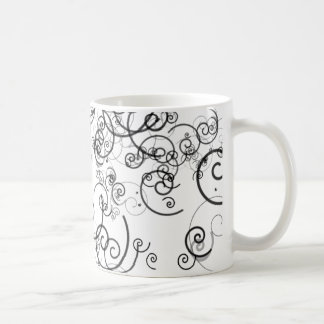 Mug Griffonnages noirs et blancs Artsy de remous