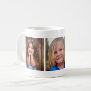 Mug Grille de collage de trois photos minimaliste mode