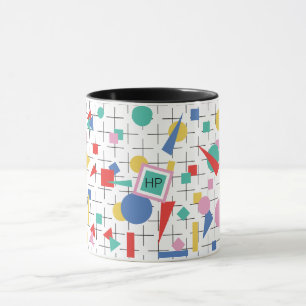 Mug Grille et formes géométriques pop art des années 8