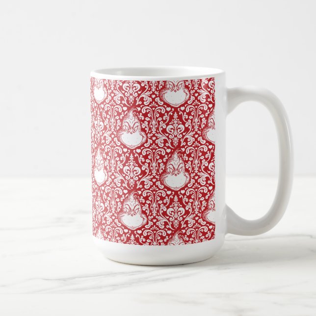 Mug Grille | Motif de Damas rouge (Droite)