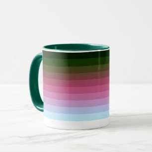 Mug Grille ombre rayée doublée doux bleu multicolo