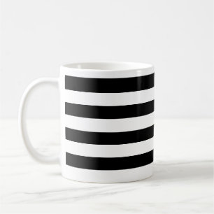 Mug Grilles horizontales modernes en noir et blanc épa