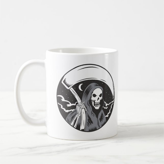 Mug Grim Reaper in the Night - Horror Skull T-Shirt (Gauche)