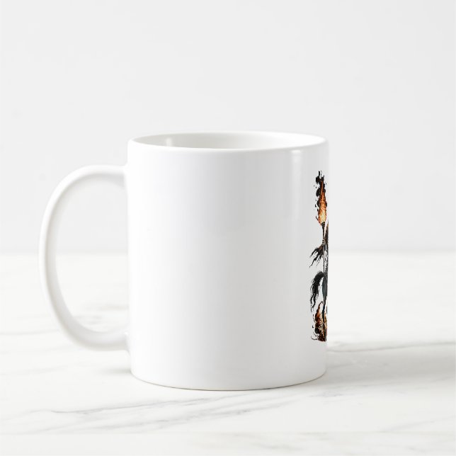Mug Grim Reaper Skeleton équitation Horse Flames (Gauche)