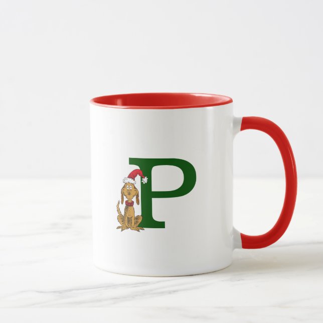 Mug Grinch classique max | Monogramme P (Droite)