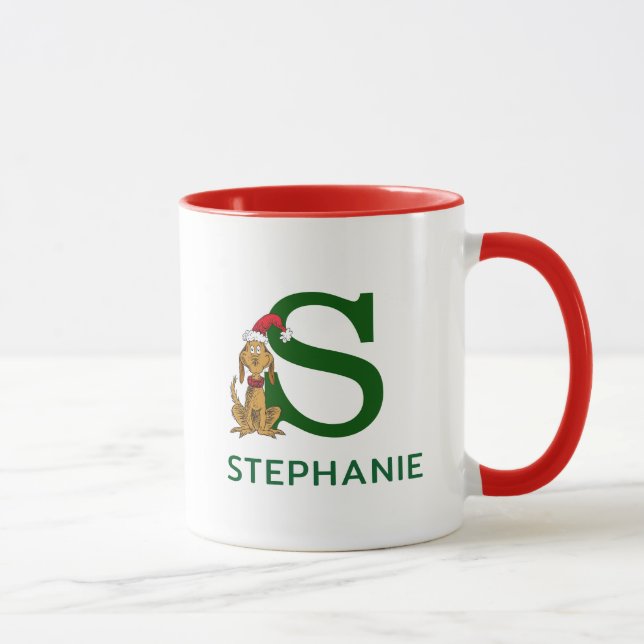 Mug Grinch classique max | Nom et monogramme S (Droite)