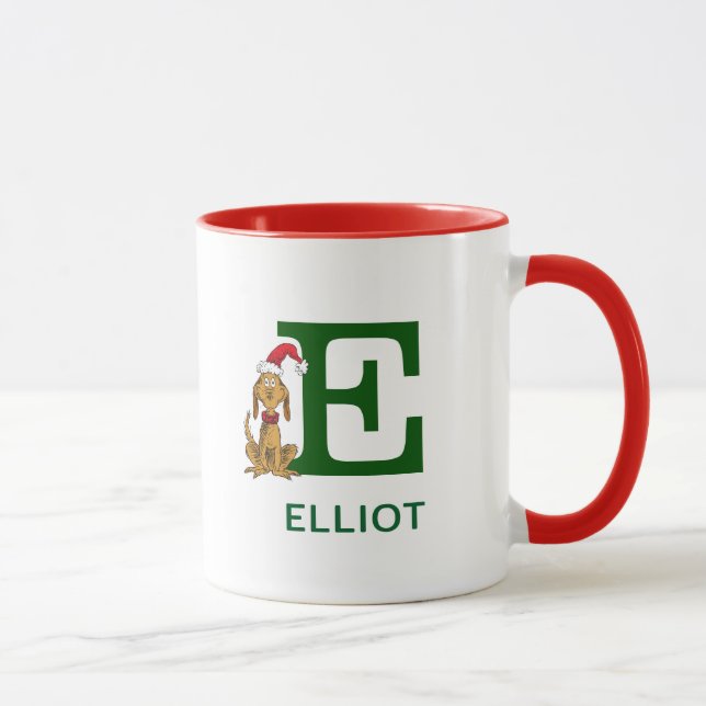 Mug Grinch Classique Max | Nom & Monogramme E (Droite)