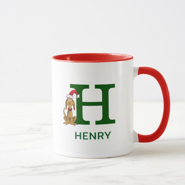 Mug Grinch Classique Max | Nom & Monogramme H (Droite)