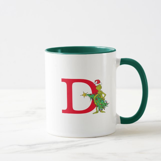 Mug Grinch Classique | Monogramme Méchant D (Droite)