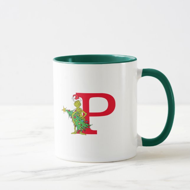 Mug Grinch Classique | Monogramme Méchant P (Droite)