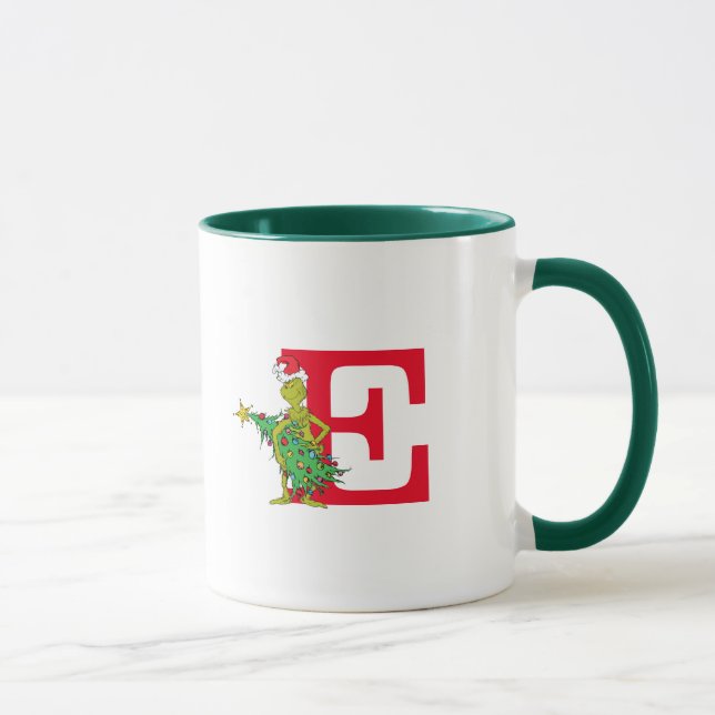 Mug Grinch classique | Naughty Monogram E (Droite)