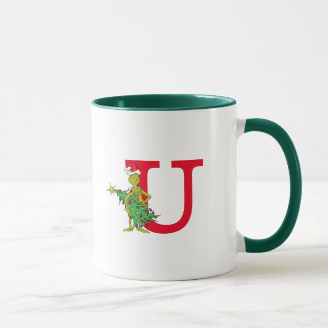 Mug Grinch classique | Naughty Monogram U (Droite)