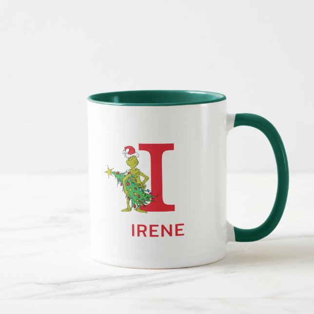 Mug Grinch classique | Naughty Name & Monogram I (Droite)