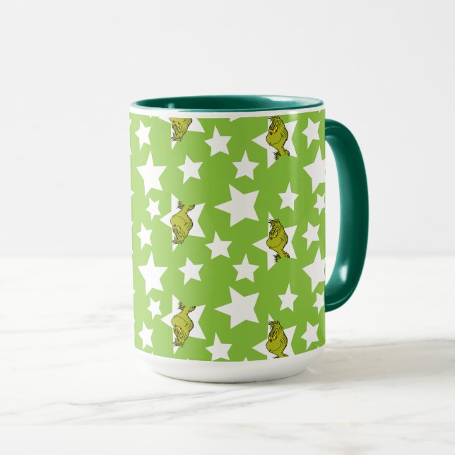 Mug Grinch Peeking Star Pattern (Devant droit)
