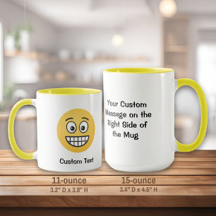 Mug Grinning Face avec sourcils ouverts