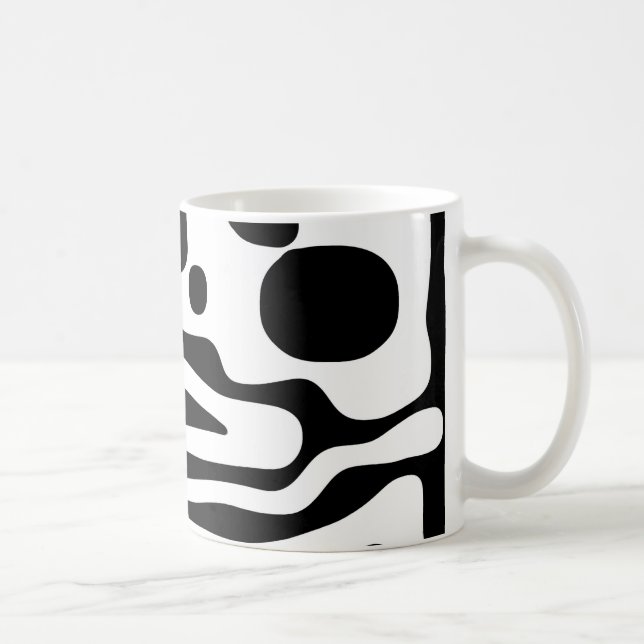 Mug Grip Vise : Noir et Blanc Abstrait (Droite)