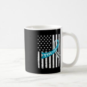 Mug Gris Bleu Ruban Américain Drapeau Type 1 Diabète A