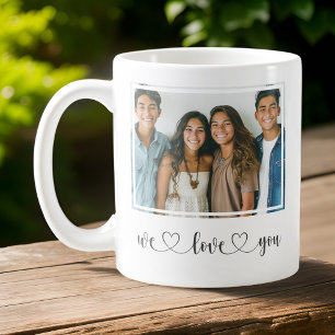 Mug Gris/Bleu - We Love You - Photo Fête des pères