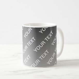 Mug Gris (couleur changeable) Ombre & Motif de texte