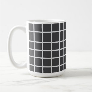 Mug Gris Élégant Carré Blanc  