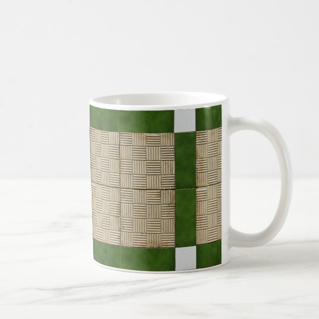 Mug Gris en céramique de vert de tuiles en béton (Droite)