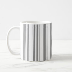 Mug Gris et blanc cinq bandes motif