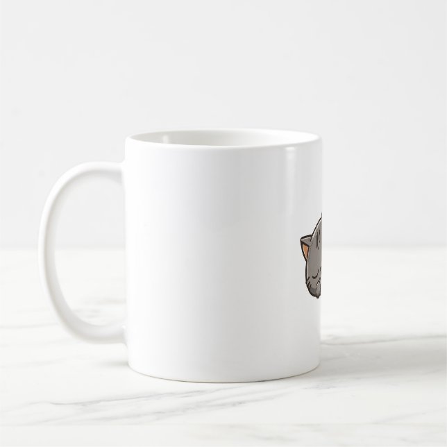 Mug Gris kawaii Chat couché (Gauche)