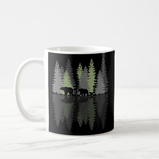 Mug Grizzly Oear Famille Arbres Forêt Wilderness (Gauche)