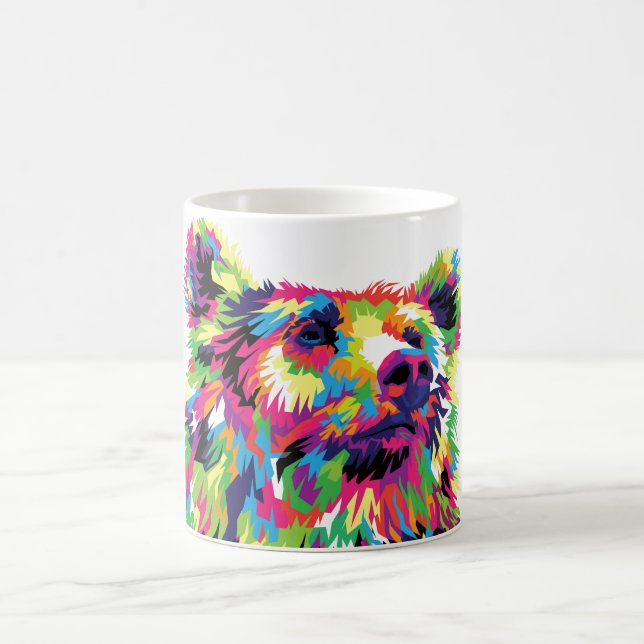 Mug Grizzly ours pop art coloré (Centre)