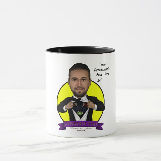 Mug Groomsman/Docteur Caricature étrange (Centre)