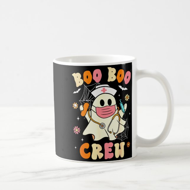 Mug Groovy Boo Boo Crew Nurse Halloween Cute Ghost Wom (Droite)