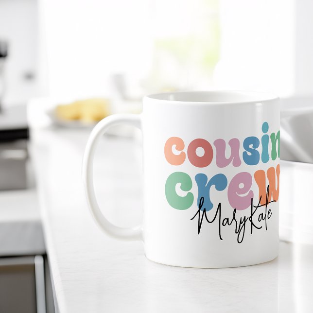 Mug Groovy Cousin Crew Personalized (Groovy Cousin Crew Personalized Coffee Mug)