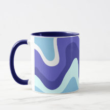 Groovy Rétro Bleu et Violet Ondulé